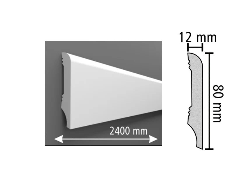 Rodapié Línea Curve HD 80